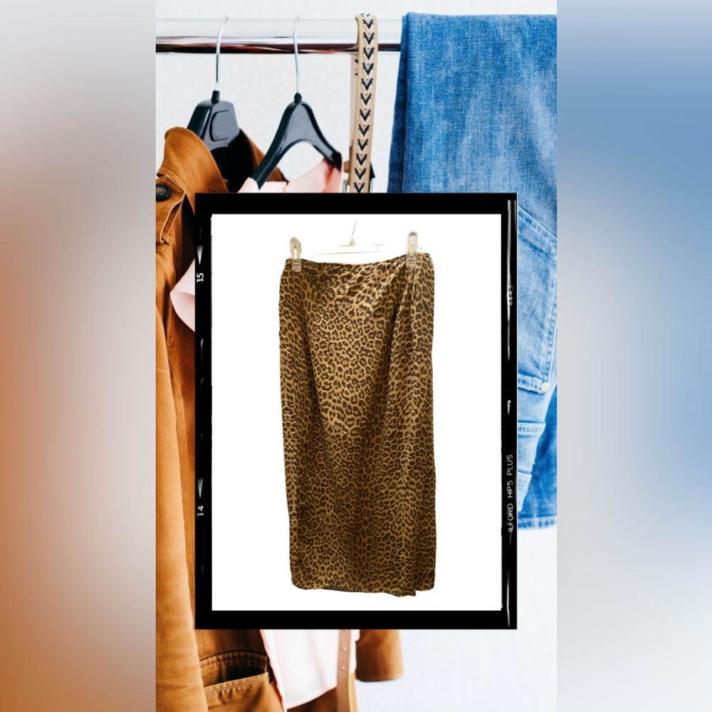 Oscar de la renta silk leopard print wrap skirt